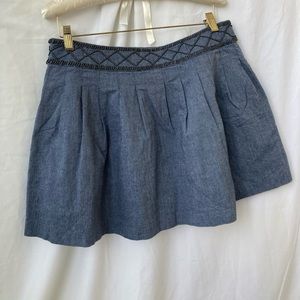 100% Cotton Lined Mini Skirt Peasant Flirty Beaded Forever 21 Boutique Large Lg